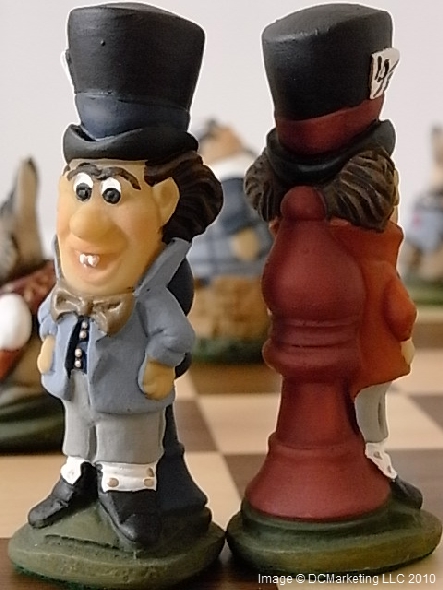 Alice In Wonderland Hand 
Painted Theme Chess Set